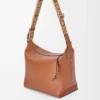 Cubi Crossbody bag in supple smooth calfskin and jacquard Tan Cubi Crossbody bag in supple smooth calfskin and jacquard Tan