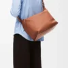 Cubi Crossbody bag in supple smooth calfskin and jacquard Tan Cubi Crossbody bag in supple smooth calfskin and jacquard Tan
