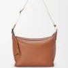 Cubi Crossbody bag in supple smooth calfskin and jacquard Tan Cubi Crossbody bag in supple smooth calfskin and jacquard Tan
