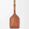 Cubi Crossbody bag in supple smooth calfskin and jacquard Tan Cubi Crossbody bag in supple smooth calfskin and jacquard Tan