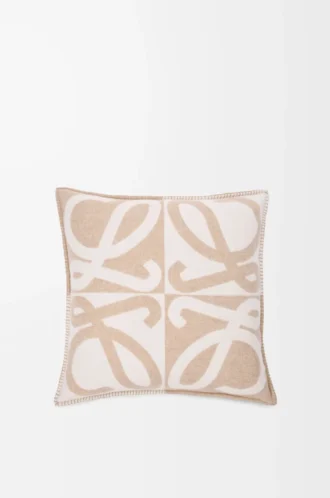Cushion in wool and cashmere Beige/Ecru