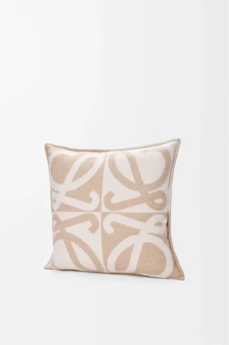 Cushion in wool and cashmere Beige/Ecru