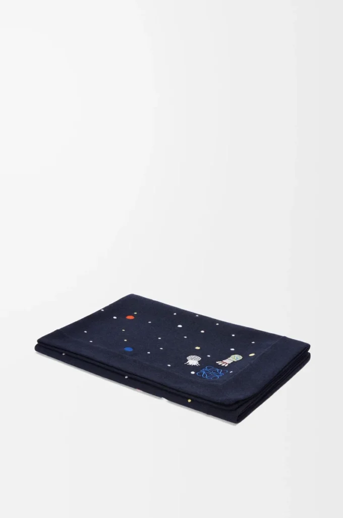 Deep Sea blanket in cashmere Navy/Multicolor Deep Sea blanket in cashmere Navy/Multicolor