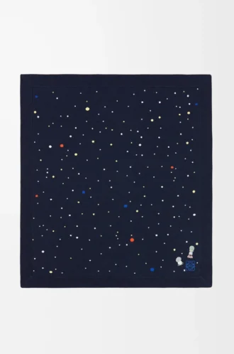 Deep Sea blanket in cashmere Navy/Multicolor