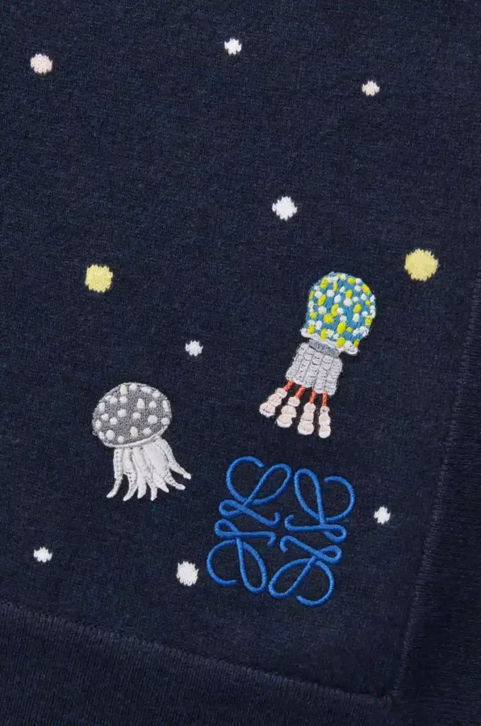 Deep Sea blanket in cashmere Navy/Multicolor Deep Sea blanket in cashmere Navy/Multicolor
