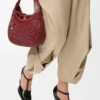Diamond hobo bag in calfskin Cherry Diamond hobo bag in calfskin Cherry