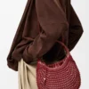 Diamond hobo bag in calfskin Cherry Diamond hobo bag in calfskin Cherry