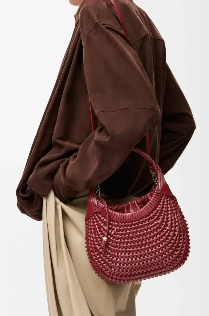 Diamond hobo bag in calfskin Cherry Diamond hobo bag in calfskin Cherry