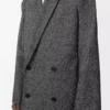 Double breasted coat in wool blend Black/White Double breasted coat in wool blend Black/White
