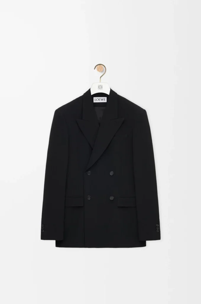 Double-breasted jacket in wool Black Double-breasted jacket in wool Black