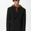 Double-breasted jacket in wool Black Double-breasted jacket in wool Black
