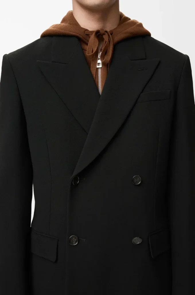 Double-breasted jacket in wool Black Double-breasted jacket in wool Black