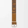 Double Roller Curve belt in pressed suede Cognac/Vintage Palladium