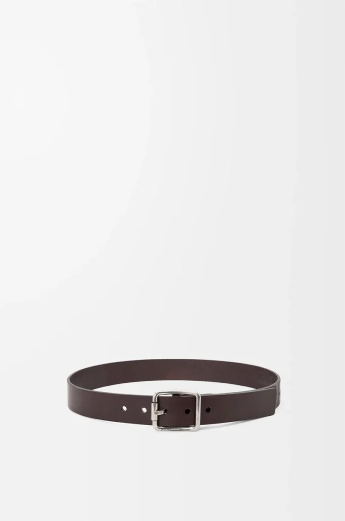 Double Roller Curve belt in vegetable-tanned calfskin Dark Cigar/Vintage Palladium Double Roller Curve belt in vegetable-tanned calfskin Dark Cigar/Vintage Palladium