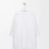 Draped dress in cotton White