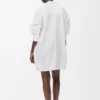 Draped dress in cotton White