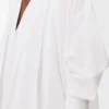 Draped dress in cotton White