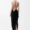 Draped dress in silk Black Draped dress in silk Black