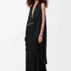 Draped dress in silk Black Draped dress in silk Black