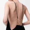 Draped dress in silk Black Draped dress in silk Black