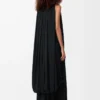 Draped dress in silk Black Draped dress in silk Black