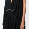 Draped dress in silk Black Draped dress in silk Black