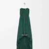 Draped dress in silk Green