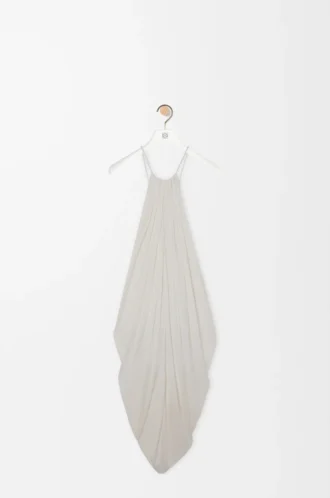 Draped dress in silk White