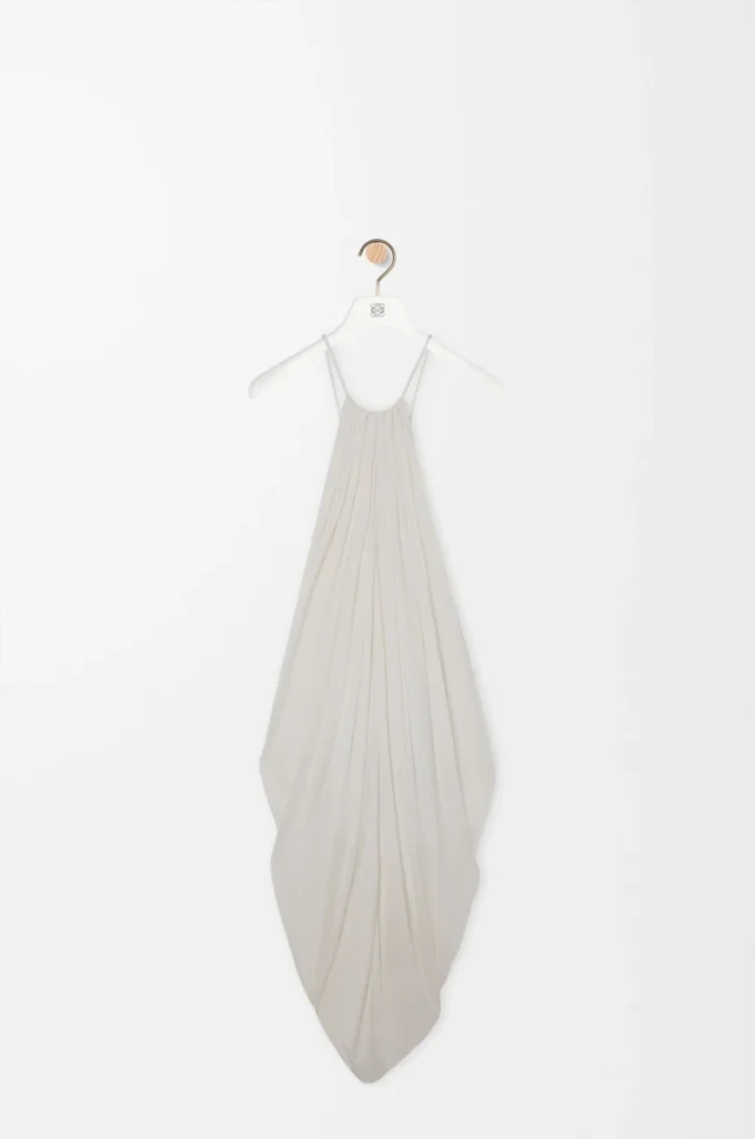 Draped dress in silk White Draped dress in silk White