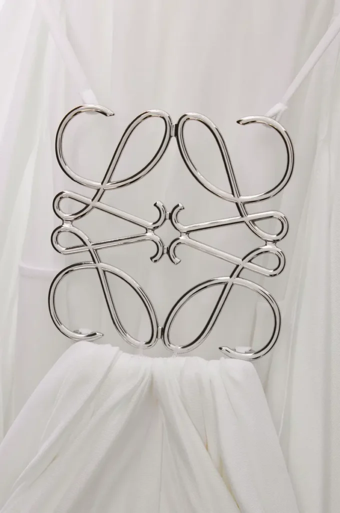 Draped dress in silk White Draped dress in silk White
