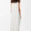 Draped dress in silk White Draped dress in silk White