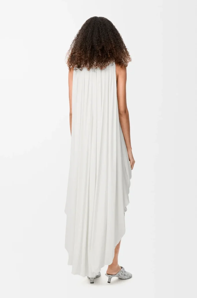 Draped dress in silk White Draped dress in silk White