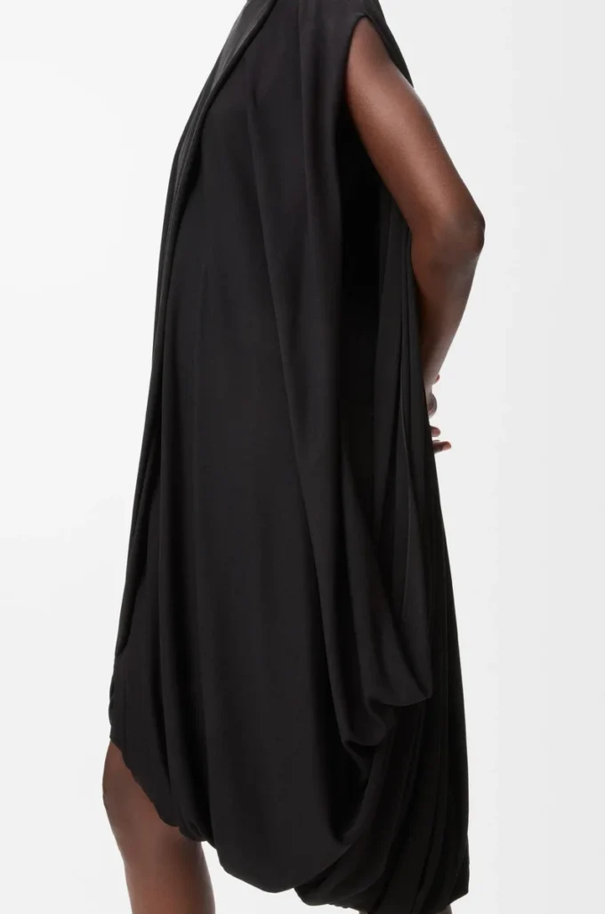 Draped dress in viscose Black Draped dress in viscose Black