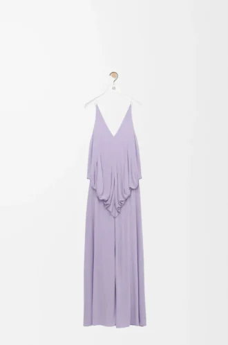 Draped dress in viscose Lilac