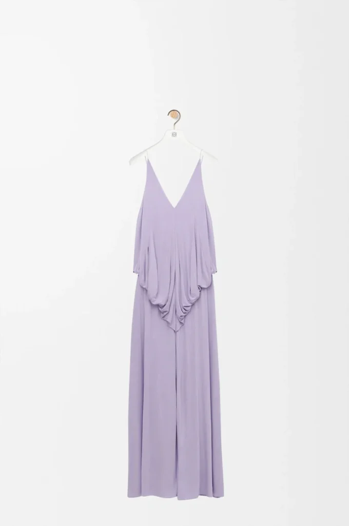 Draped dress in viscose Lilac