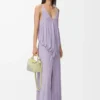 Draped dress in viscose Lilac