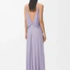 Draped dress in viscose Lilac