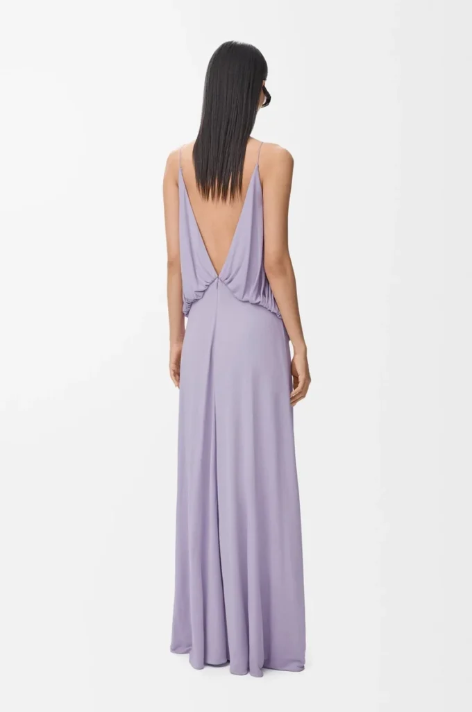 Draped dress in viscose Lilac