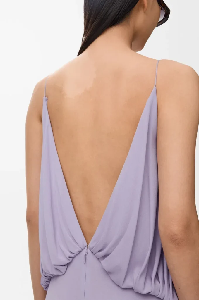 Draped dress in viscose Lilac