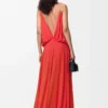 Draped dress in viscose Orange