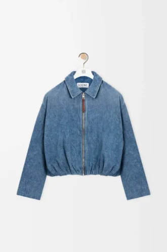 Draped jacket in denim Indigo Blue