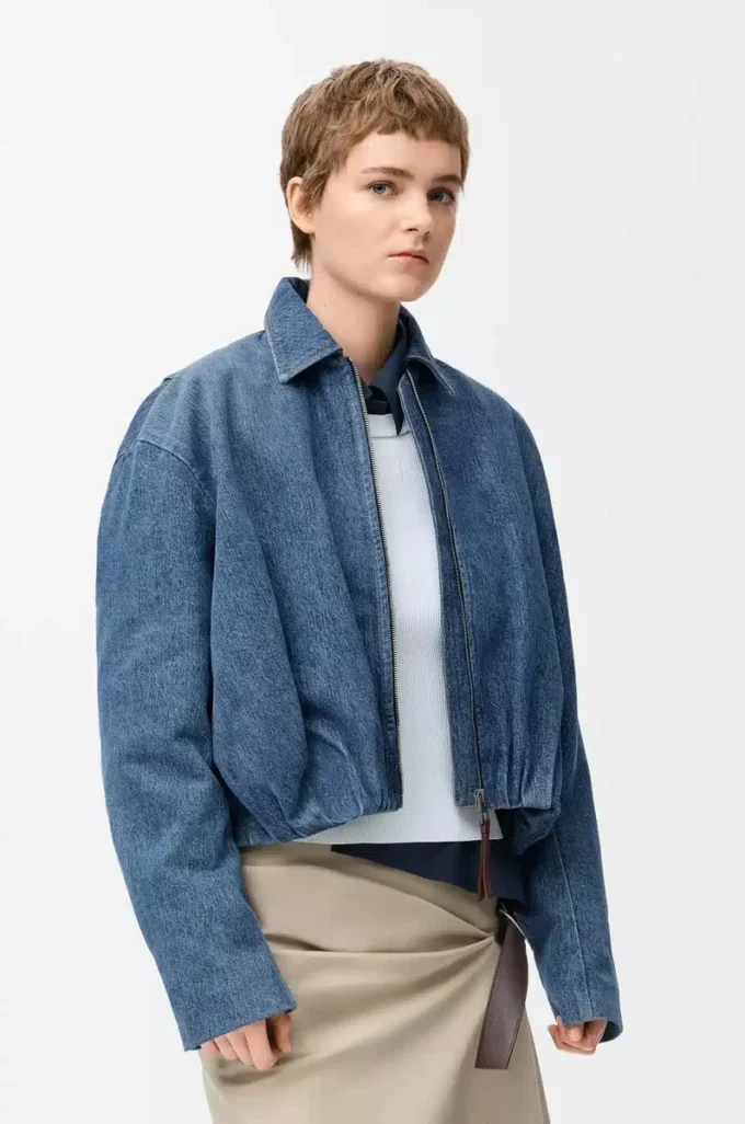 Draped jacket in denim Indigo Blue Draped jacket in denim Indigo Blue
