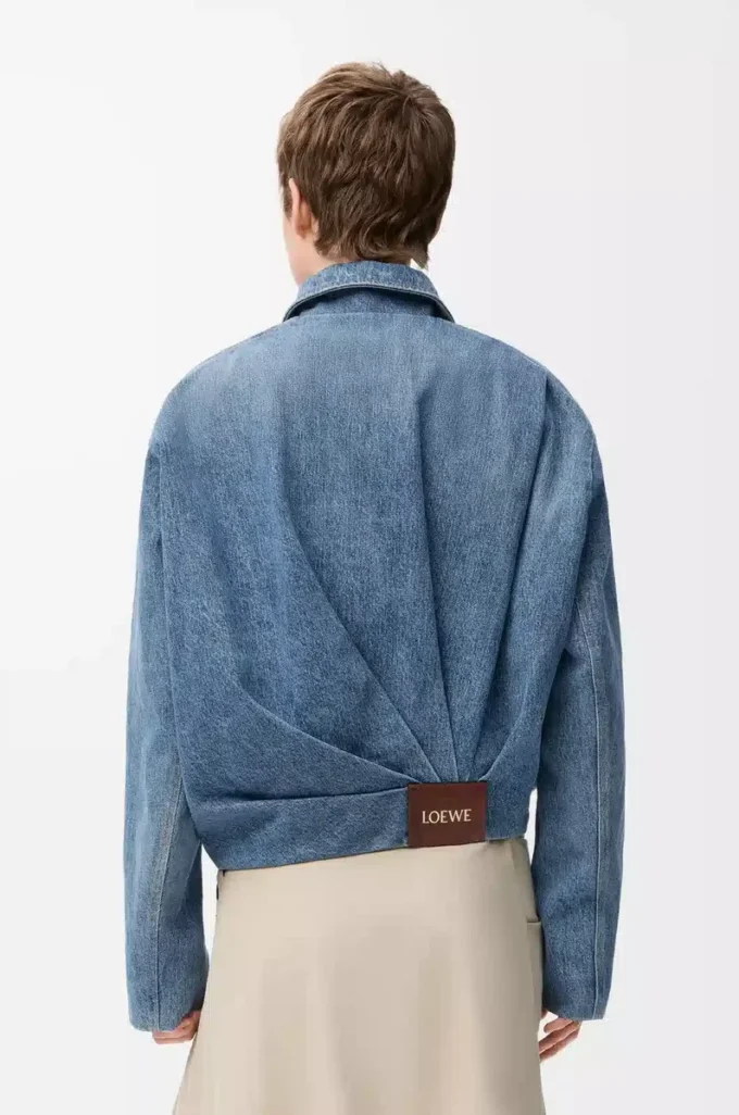 Draped jacket in denim Indigo Blue Draped jacket in denim Indigo Blue