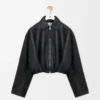 Draped jacket in nappa lambskin Black