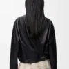 Draped jacket in nappa lambskin Black