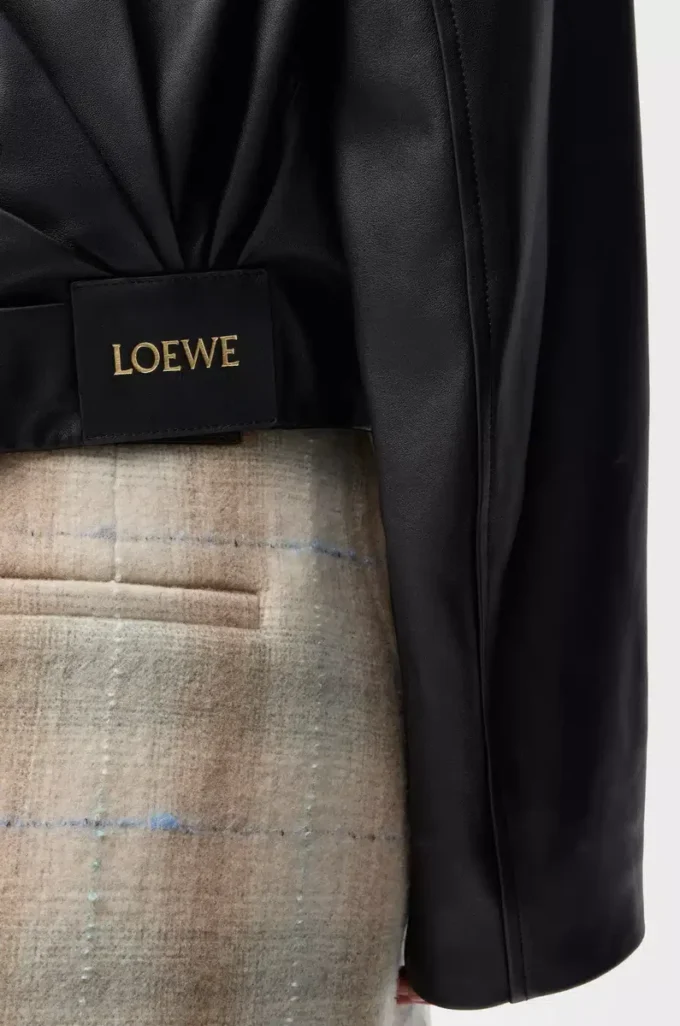 Draped jacket in nappa lambskin Black