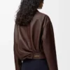 Draped jacket in nappa lambskin Chocolate Brown