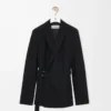 Draped jacket in wool Black Draped jacket in wool Black
