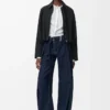 Draped jacket in wool Black Draped jacket in wool Black