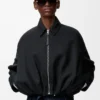 Draped jacket in wool Black Draped jacket in wool Black